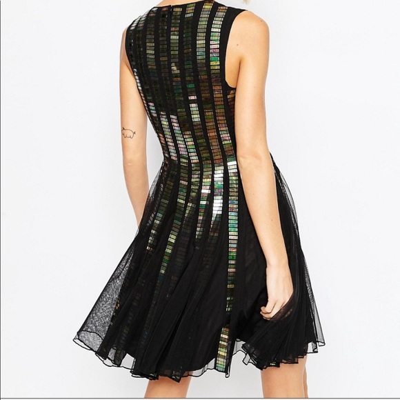 ASOS Embellished Gold Bar Mini Dress - Picture 4 of 4